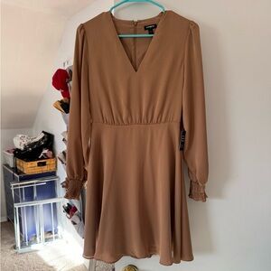 Express Factory Puff Sleeve Mini Flare Dress XS NWT